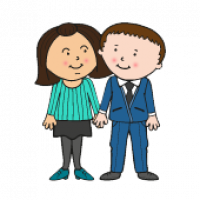 David and emma holding hands cartoon