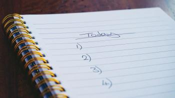 notepad with "today" written and underlined, with numbers underneath