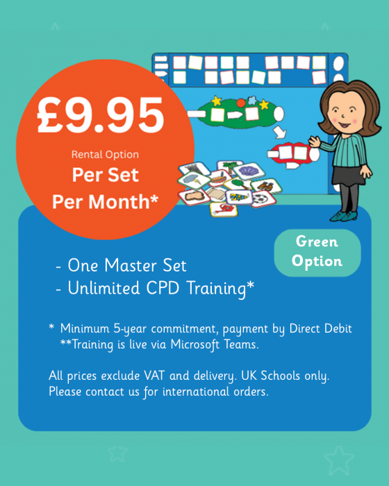 green pricing option graphic, describing the Mighty Writer Offer for 9.95 a set per month including cpd training